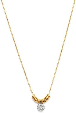 14K Yellow Gold Diamond Disc and Multi-Ring Pendant Necklace, 16-18L
