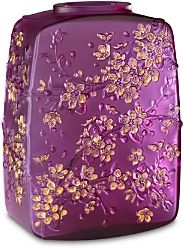 Fleurs de Cerisier Fuchsia & Gold Stamped Vase, Limited Edition of 88 Pieces