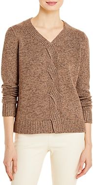 Braided Cable Cashmere & Silk Sweater