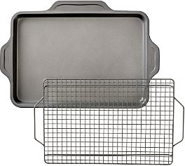 Pro-Release Bakeware Half Sheet Pan with Cooling & Baking Rack