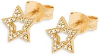 Cubic Zirconia Open Star Stud Earrings in 18K Gold Plating - 100% Exclusive