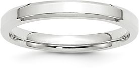 3mm Bevel Edge Comfort Fit Band in 14K White Gold - 100% Exclusive