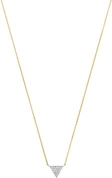 Diamond Triangle Pendant Necklace in 14K White & Yellow Gold, 0.04 ct. t.w. - 100% Exclusive