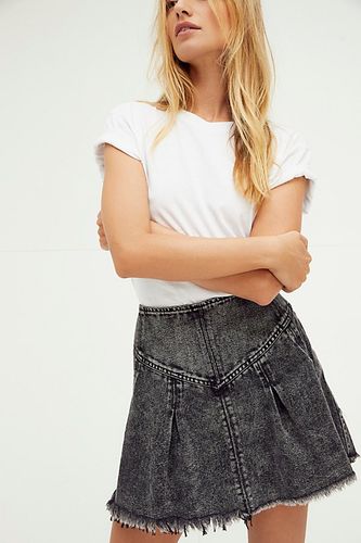 Marigold Denim Mini Skirt by We The Free at Free People, Worn Out Black, US 0