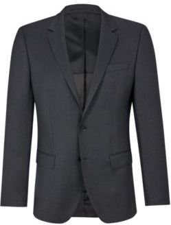 HUGO BOSS - Slim Fit Jacket In Virgin Wool - Dark Grey