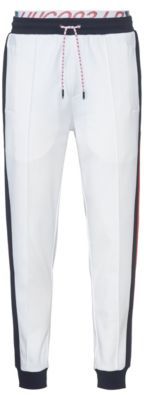 BOSS - Unisex Jogging Pants With Side Stripes And Double Waistband - White
