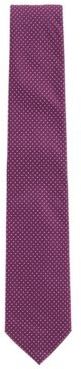HUGO BOSS - Pure Silk Tie With Jacquard Woven Micro Pattern - Dark pink