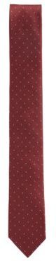 HUGO BOSS - Italian Made Tie In A Micro Dot Jacquard - Dark Red