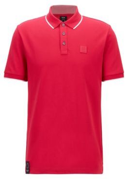 HUGO BOSS - Polo Shirt In Organic Cotton With Recycled Fibers - Pink