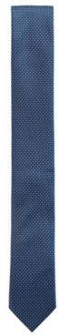 HUGO BOSS - Water Repellent Tie In Pure Silk With Micro Pattern - Dark Blue