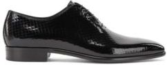 HUGO BOSS - Italian Made Oxford Shoes In Diamond Patterned Patent Leather - Black