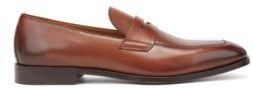 HUGO BOSS - Leather Lined Penny Loafers In Polished Leather - Brown