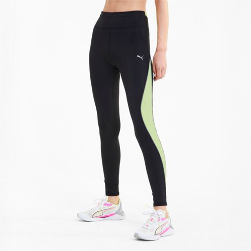 Run Lite Women's High Rise 7/8 Leggings in Black/Fizzy Yellow, Size S