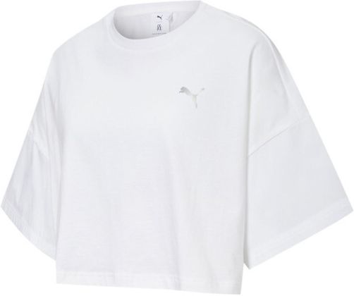 x LIU WEN Women's Cropped T-Shirt in White, Size S