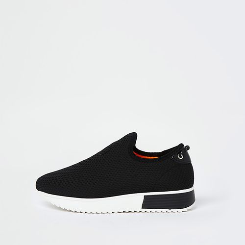 Black wide fit 'River' runner trainers