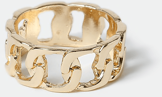 Mens Gold colour chain link ring