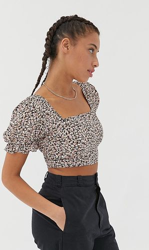 UO Mia Puff Sleeve Cropped Top