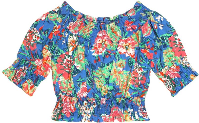 Floral-printed cotton top