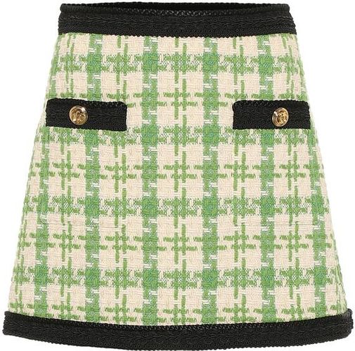 Wool and cotton-blend miniskirt