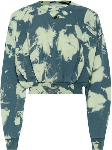 Tie-dye printed cotton sweater