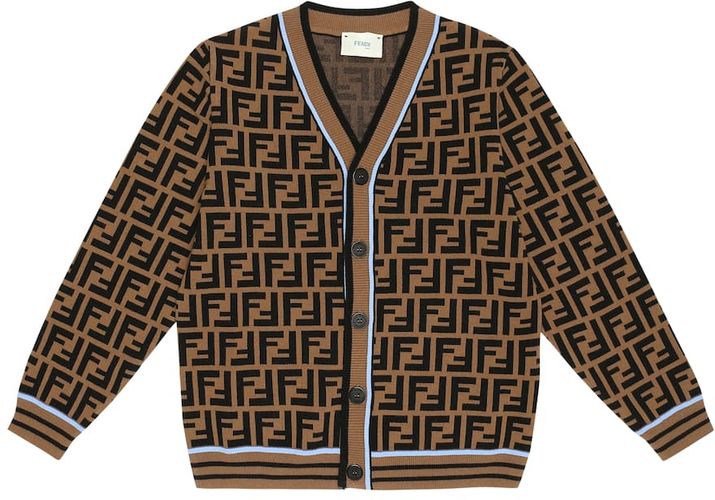 FF-jacquard wool cardigan