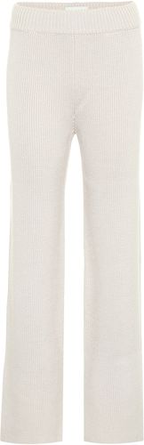 Ribbed-knit wool-blend pants