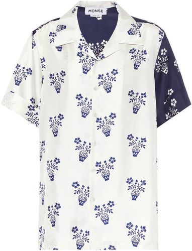 Printed silk-twill shirt