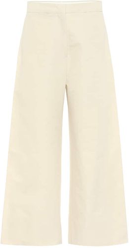 High-rise wide-leg cotton pants