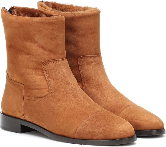 Shearling-lined suede ankle boots