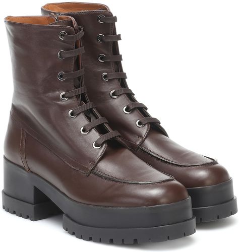Waddie leather platform ankle boots