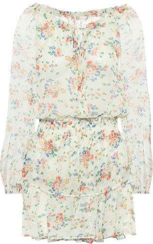 Popover floral silk minidress