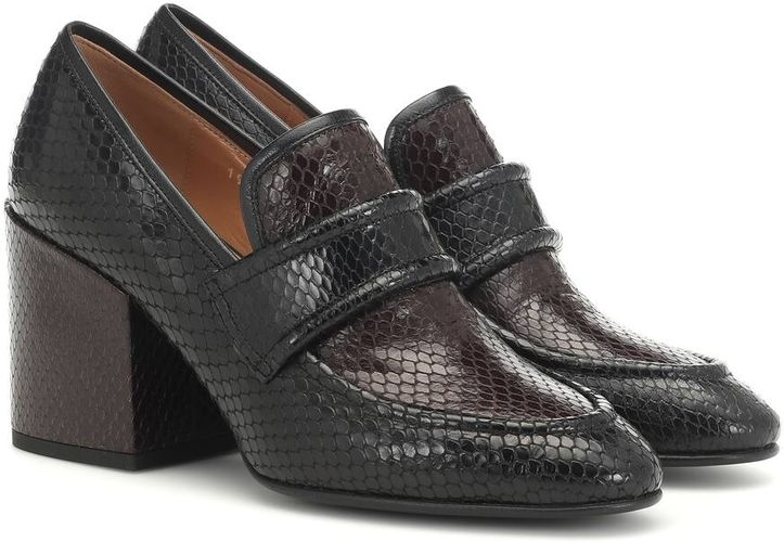 Embossed-leather loafers