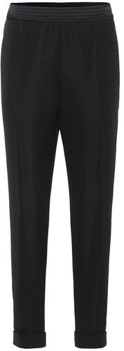 High-rise straight wool pants