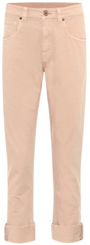 High-rise cropped straight jeans