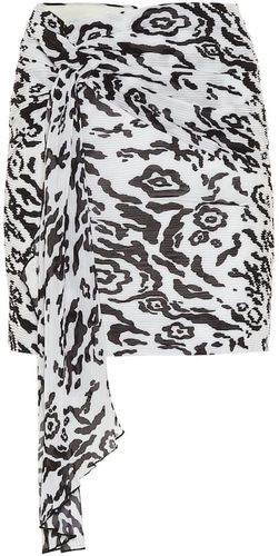 Leopard-print chiffon miniskirt