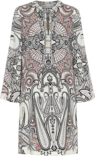 Printed wool and silk minidress