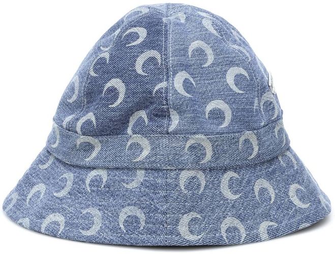 Printed recycled-cotton denim bucket hat