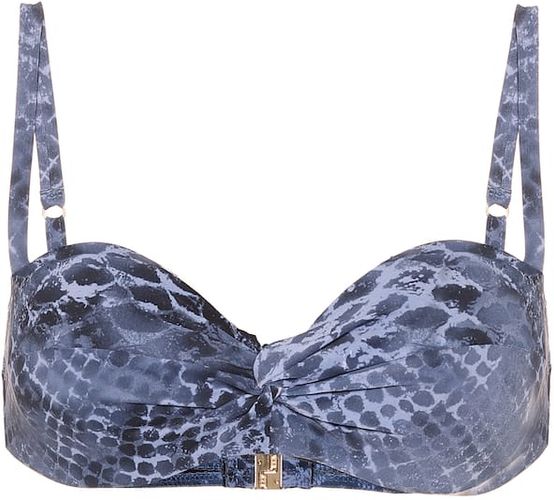 Isla snakeskin-print bikini top