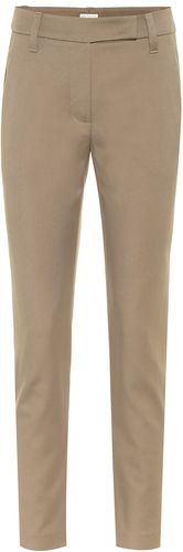 Mid-rise stretch-cotton pants