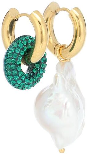 24kt gold-plated hoop earrings with pearl