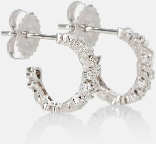 Fireworks 18kt white gold hoop earrings with diamonds