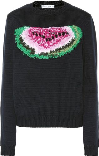 Embroidered watermelon wool sweater