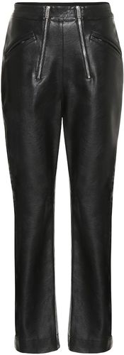 High-rise faux leather pants