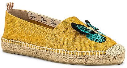 Kenda Espadrille Flat in Mustard. Size 37.