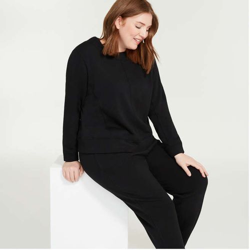 Women+ Seam Detail Sweatshirt, JF Black (Size 1X)