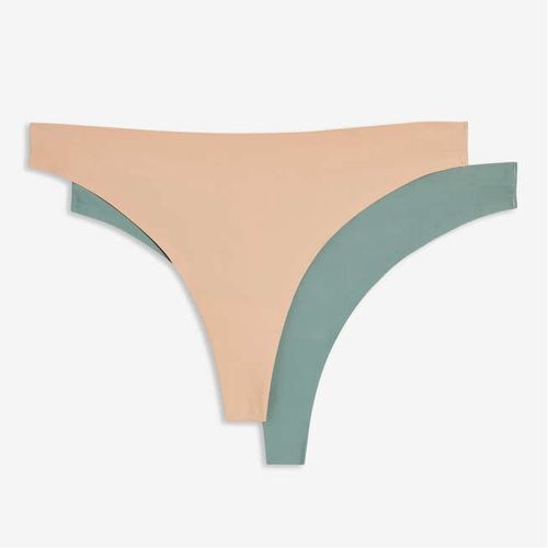 2 Pack Bonded Thongs, Beige (Size L)