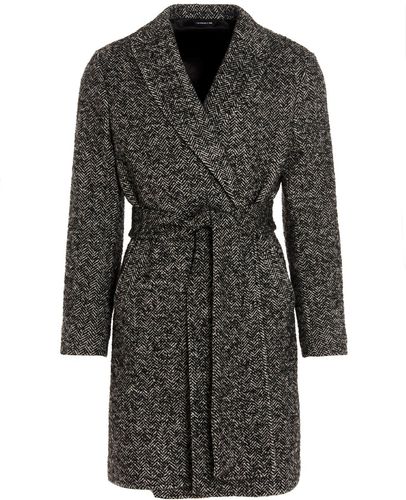 Cappotto Tessuto Spinato