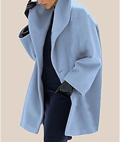 Coat Fall Winter Daily Long Coat Regular Fit Casual Jacket Long Sleeve Classic Solid Colored Purple Gray White