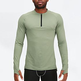 UABRAV Men's Long Sleeve Running Shirt Quarter Zip Tee Tshirt Top Athleisure Quick Dry Breathable Sweat wicking Gym Workout Performance Running Jogging Trainin