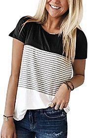 t-shirts women plus size fashion fall tunic tops long sleeve striped navy xl